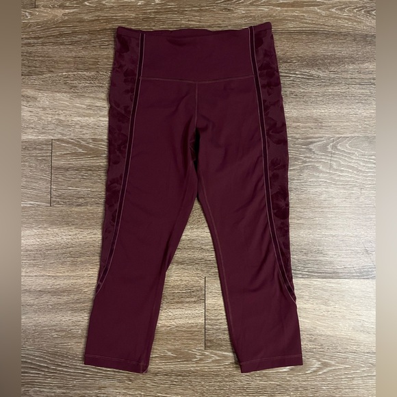 Lululemon Wunder Under Crop High-Rise 21" Scatter Floral Dark Adobe Dark Adobe 8 - Picture 6 of 9